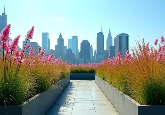 Rooftop native meadow project in Manhattan